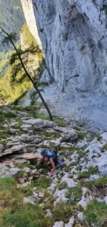 Še zadnji pokonc deli potem pa gasa po grabnu do gozda